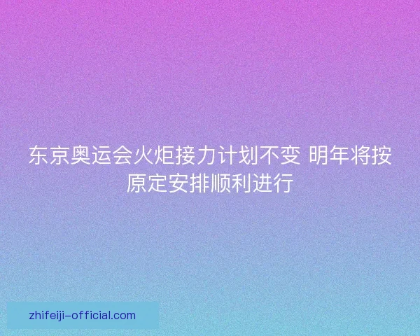 东京奥运会火炬接力计划不变 明年将按原定安排顺利进行
